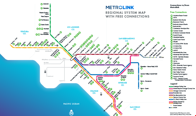 Metrolink Free Connections Map